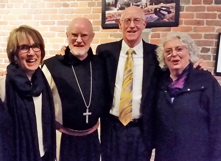 The abbot of New Clairvaux Abbey poses with friends of the monastery